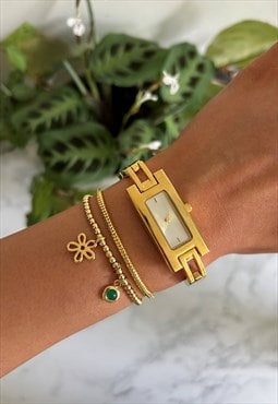 Vintage Womens Gold Chain Quartz Watch