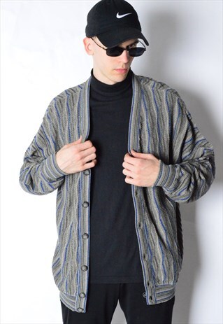 VINTAGE 90S WAVY KNIT CARDIGAN
