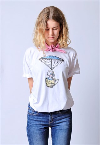 ALICE HOW CURIOUS WHITE T-SHIRT