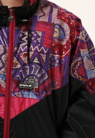 90S VINTAGE OLDSCHOOL K-WAY SHELL HOODED JACKET 15723