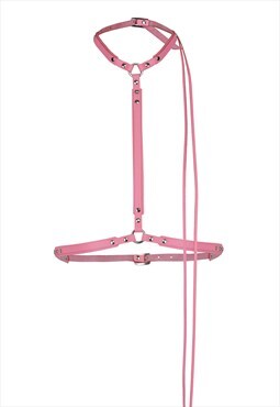 pink leather harness belt 