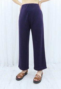 90s Vintage Purple High Waisted Trousers