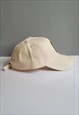 BEIGE GRAPHIC VINTAGE COTTON BASEBALL ADJUSTABLE CAP 