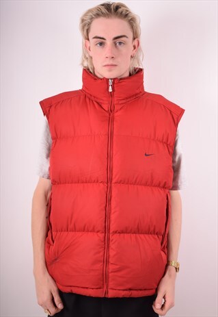 NIKE MENS VINTAGE PADDED GILET XL RED 90S