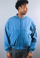 vintage bomber jacket with padding in blue