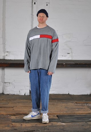 90S TOMMY HILFIGER LONG SLEEVE FLAG TSHIRT
