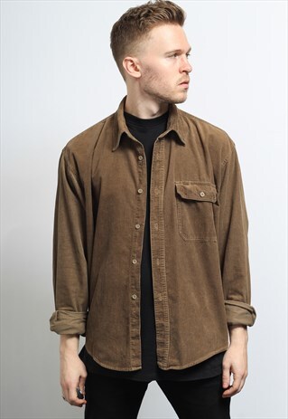 VINTAGE CORDUROY SHIRT BROWN