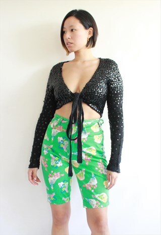 VINTAGE BLACK VERSACE WOOL CROP TOP