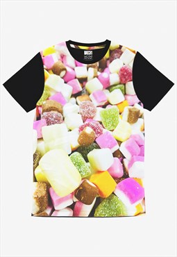 Dolly Mixture All Over Photo Print Unisex Food Fashion T-Shi