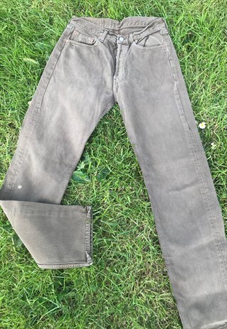 VINTAGE 90'S HIGH WAIST 501 KHAKI LEVI JEANS