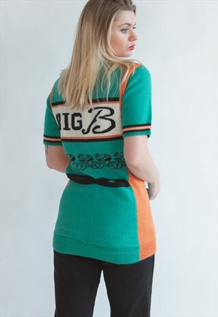 VINTAGE 70S FUNKY SPORTS TOP WITH BACK POCKETS