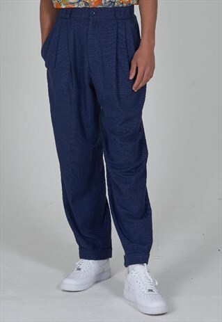 RARE EARLY 90'S VERSACE BLUE HIGH WAISTED WOOL TROUSER