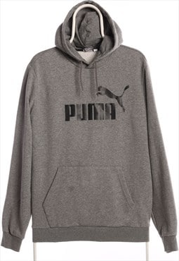 Vintage 90's Puma Hoodie Printed Spellout Pullover Grey Men'