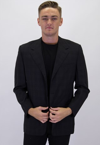 VINTAGE VERSACE BLAZER JACKET IN BLACK LARGE