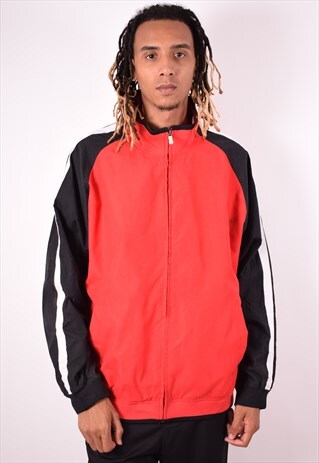 ADIDAS MENS VINTAGE TRACKSUIT TOP JACKET XL RED 90S
