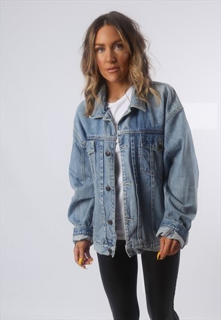 DENIM JACKET OVERSIZED FITTED VINTAGE UK 18 (GG2U)