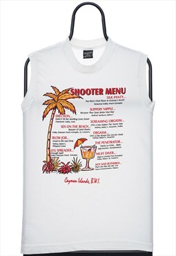 Vintage Shooter Cocktail Menu White Vest Womens