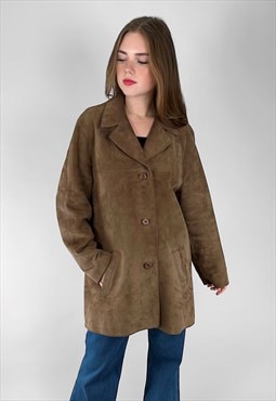 70's Vintage Brown Soft Suede Hea Tona Ladies Jacket