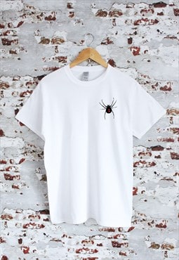 Black Widow Spider Graphic white t-shirt