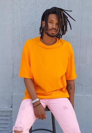 90S MINIMALIST SKATER SPORTSWEAR ORANGE SHORT SLEEVE TEE