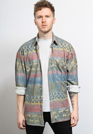 VINTAGE AZTEC PATTERNED SHIRT