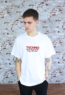 Techno festival print White T-shirt