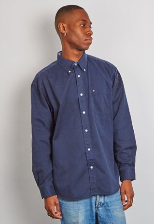 VINTAGE 90'S TOMMY HILFIGER NAVY BLUE SHIRT