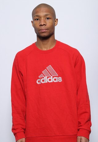 VINTAGE ADIDAS BIG LOGO SWEATSHIRT RED