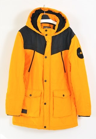 VINTAGE 90'S LINED WINDBREAKER COAT IN YELLOW