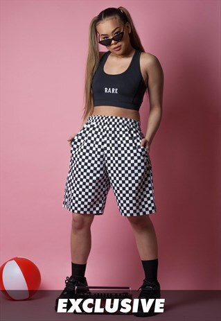EXCLUSIVE RARE BLACK CHEQUERED CHEF SHORTS