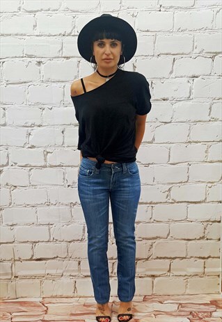 VINTAGE LEVI'S 501 BLUE WASH LOW WAISTED ULTRA SKINNY JEANS