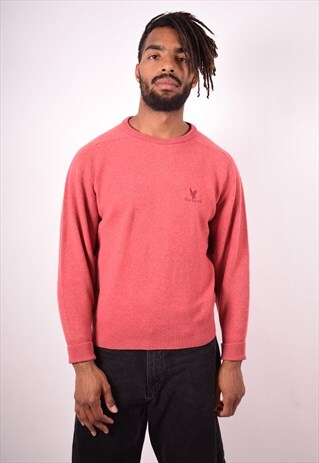 LYLE & SCOTT MENS VINTAGE JUMPER SWEATER MEDIUM RED 90S