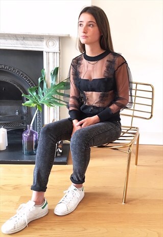 GAO BLACK TRANSPARENT JUMPER
