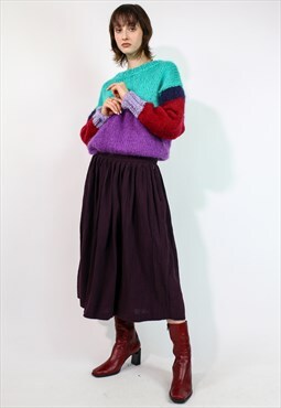 Vintage 90's Escada Midi Skirt in Purple Medium 