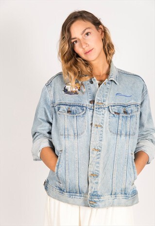 VINTAGE 80S LEE PATCHED DENIM JACKET / R116