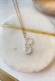 GOLD FAUX PEARL MONOGRAM LETTER B PENDANT CHARM NECKLACE