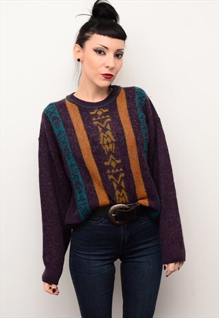 VINTAGE 90'S ARIZONA INDIE PATTERNED SLOUCHY JUMPER