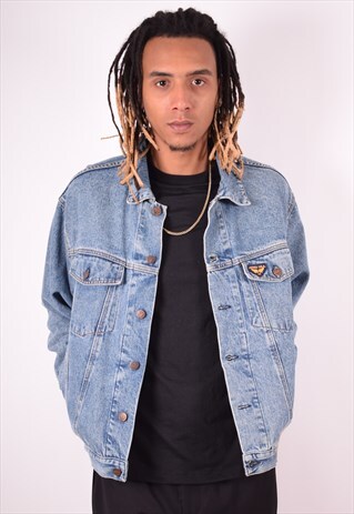 AVIREX MENS VINTAGE DENIM JACKET LARGE BLUE 90S