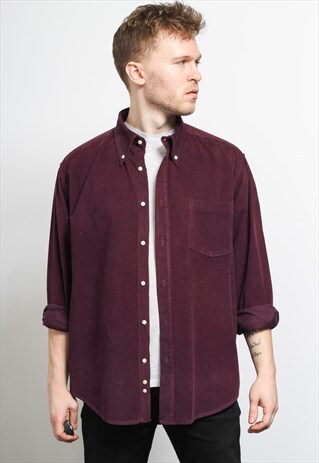 VINTAGE CORDUROY CORD SHIRT PURPLE