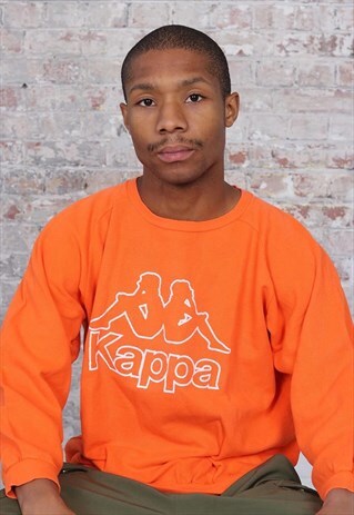 VINTAGE KAPPA BIG LOGO SWEATSHIRT ORANGE