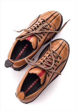 Vintage PRADA Shoes Bowling Sneaker 00's Brown 