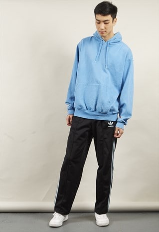 VINTAGE 90'S ADIDAS BLUE STRIPED BLACK JOGGERS