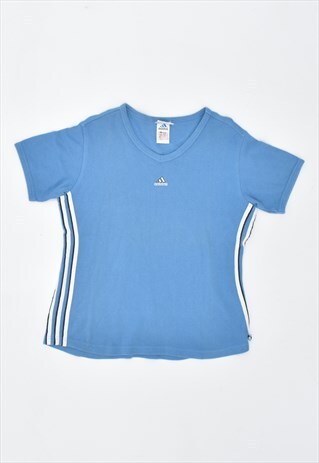 VINTAGE 90'S ADIDAS T-SHIRT TOP TOP BLUE
