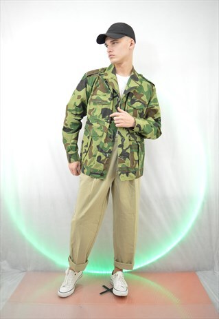 OVERSIZE VINTAGE CAMOUFLAGE BOMBER JACKET