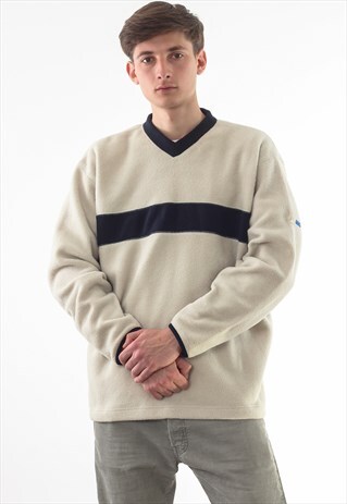 VINTAGE ASICS SWEATSHIRT SWEATER 90S BEIGE