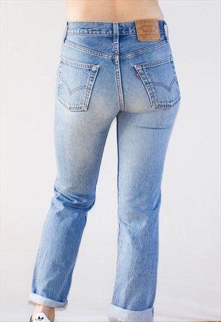 VINTAGE PERFECT FIT 501 BUTTON UP LEVI'S WORN IN JEANS