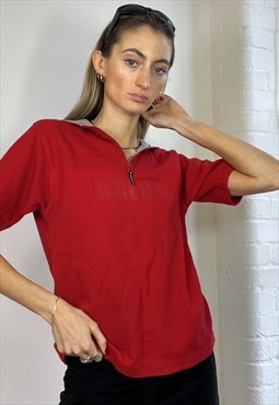 Vintage Y2k Puma T-Shirt Hooded Red Sporty