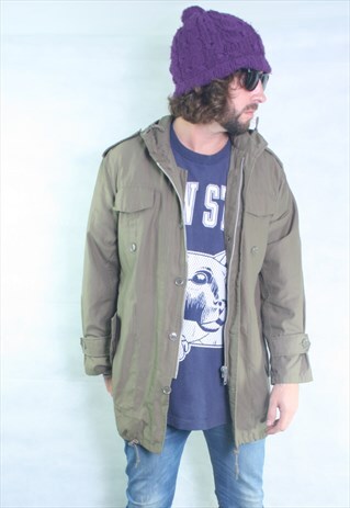 VINTAGE GREEN 80'S MOD OVERSIZED PARKA COAT