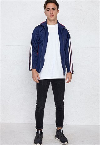 VINTAGE BLUE ADIDAS TRACK ZIP JACKET