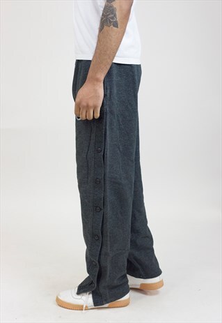 VINTAGE 90'S ASICS HALF BUTTON-OFF TRACKSUIT BOTTOMS